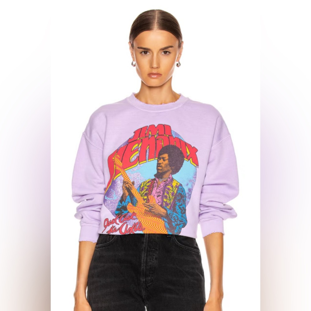 Madeworn Purple Jimi Hendrix Graphic Sweatshirt
